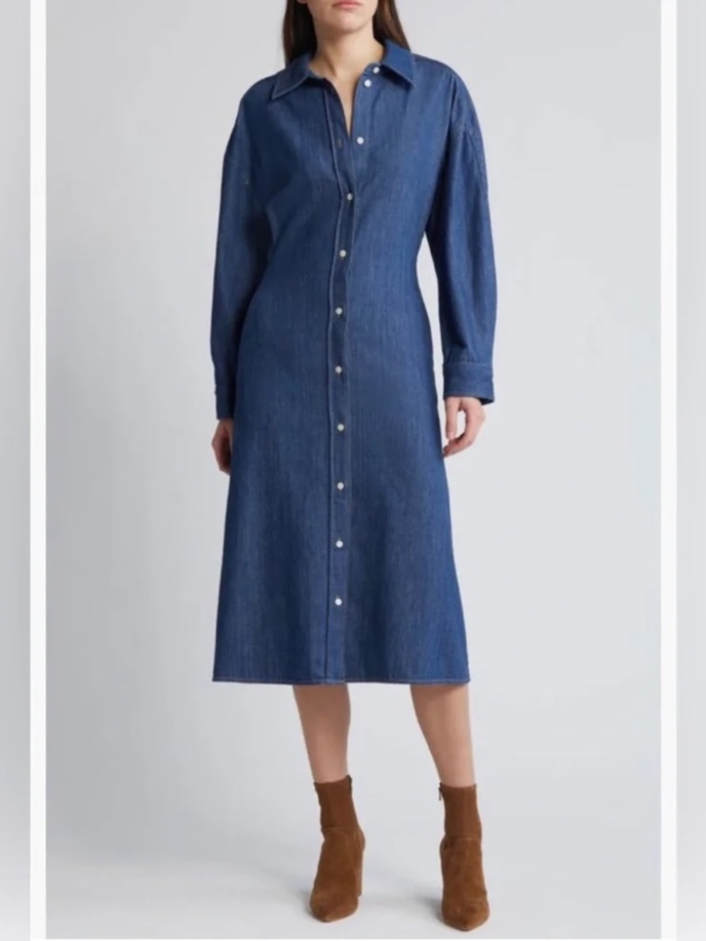 COS | Long Sleeve Denim Shirtdress | Dusty Blue